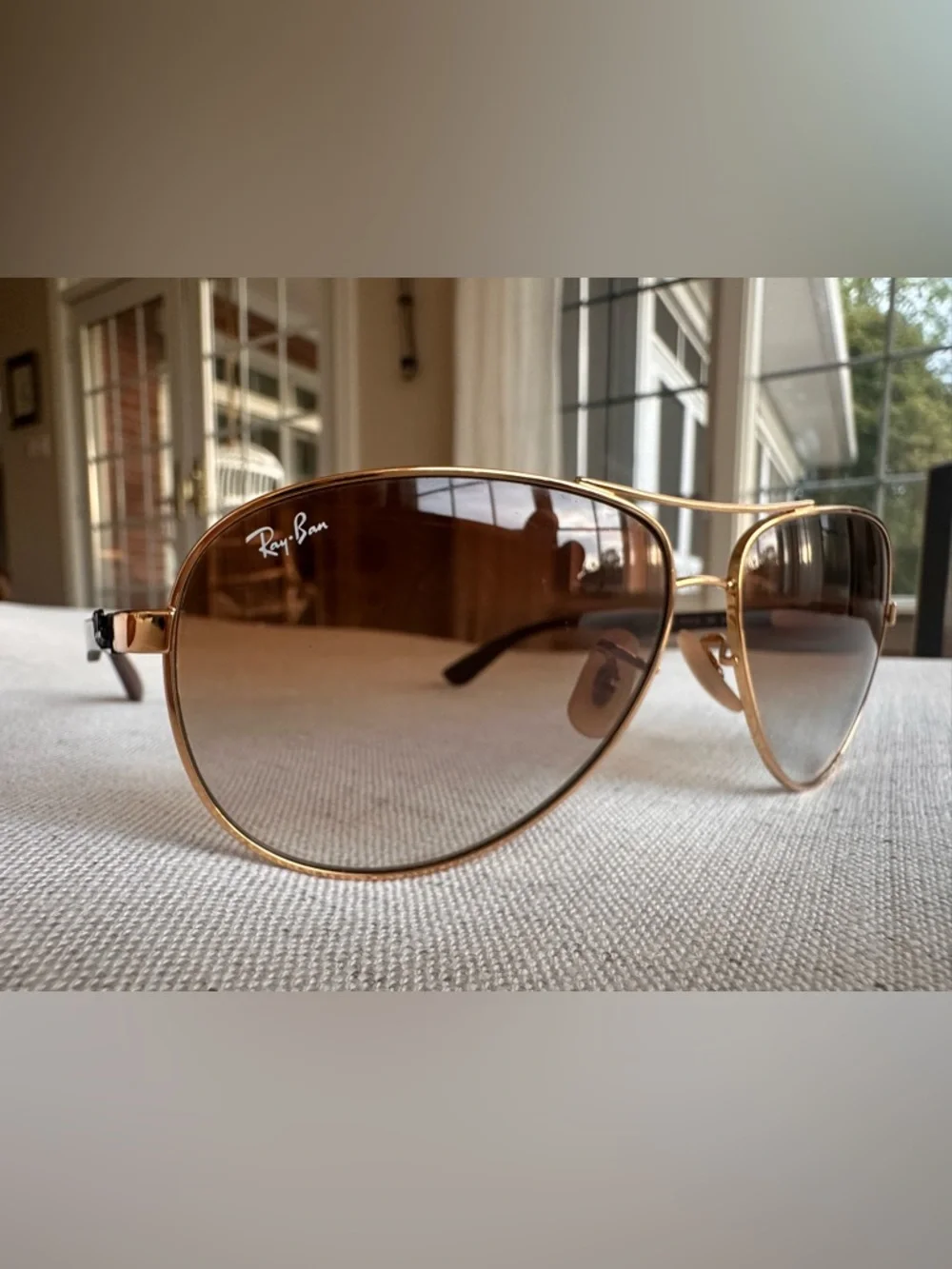 Ray-Ban RB8313 Carbon Fiber Aviator Sunglasses Gold/Brown Gradient 61mm w/ Case - Picture 2 of 11